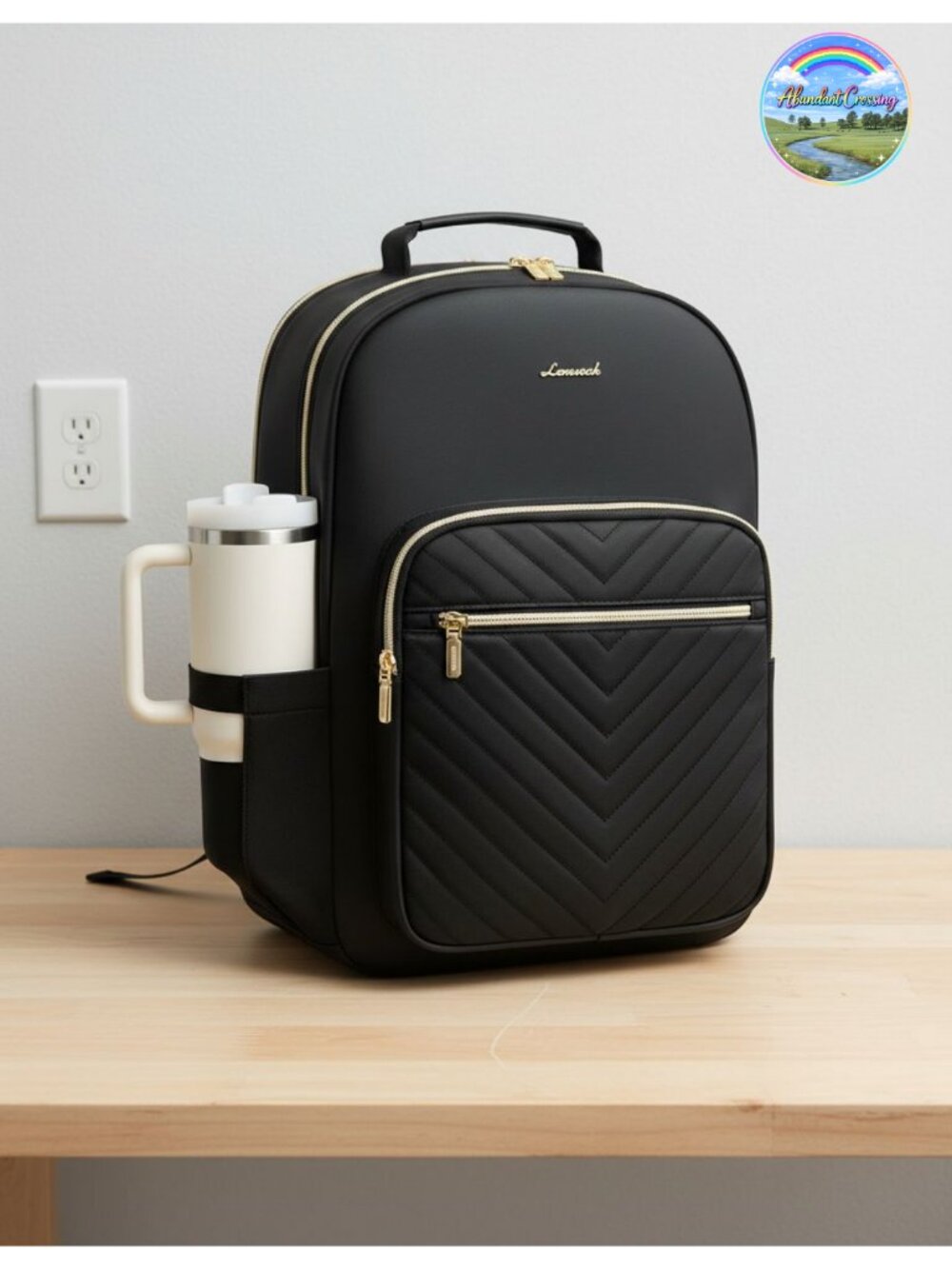 LOVEVOOK Laptop Backpack Quilted Nylon Work Travel College Bag